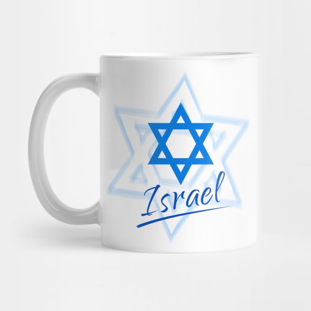 Happy Israel Independence Day Blue Star of David 2023 75th anniversary by sofiartmedia